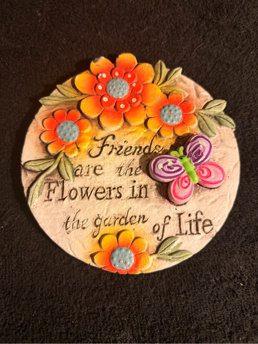 Floral Friends Garden Plaque with Butterfly